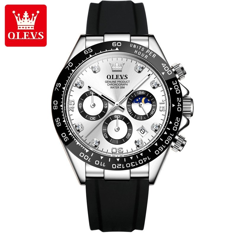 OLEVS bracelet en Silicone white – Image 2