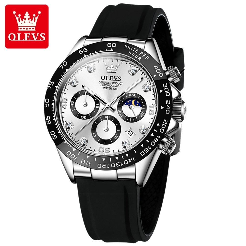 OLEVS bracelet en Silicone white – Image 3